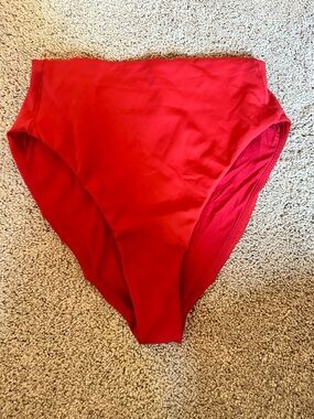 Left On Friday Red High-Waist Bikini Bottom